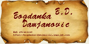 Bogdanka Damjanović vizit kartica